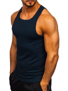 Men's Plain Tank Top Navy Blue Bolf 99003