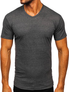 Men's Plain V-neck T-shirt Anthracite Bolf 192131