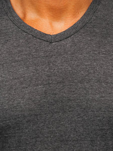 Men's Plain V-neck T-shirt Anthracite Bolf 192131