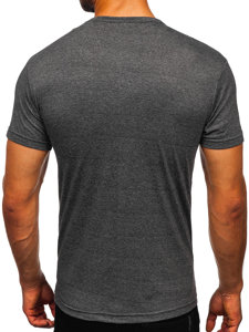 Men's Plain V-neck T-shirt Anthracite Bolf 192131