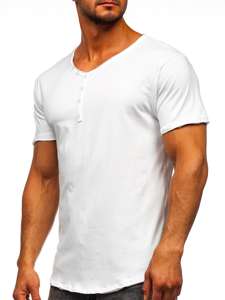 Men's Plain V-neck T-shirt White Bolf 4049