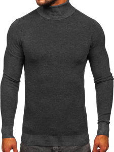 Men's Polo Neck Sweater Anthracite Bolf W2-20125