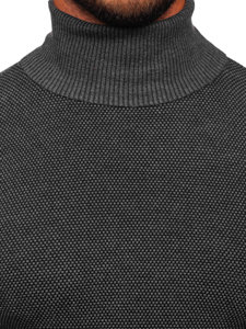 Men's Polo Neck Sweater Anthracite Bolf W2-20125