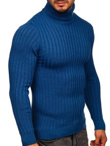 Men's Polo Neck Sweater Blue Bolf 4602