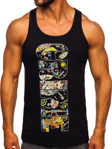 Men's Printed Boxer Tank Top Black Bolf 143031