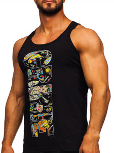 Men's Printed Boxer Tank Top Black Bolf 143031