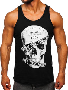 Men's Printed Boxer Tank Top Black Bolf 14838