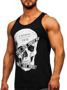 Men's Printed Boxer Tank Top Black Bolf 14838