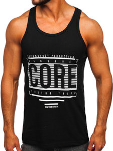 Men's Printed Boxer Tank Top Black Bolf 14840