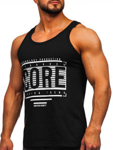 Men's Printed Boxer Tank Top Black Bolf 14840