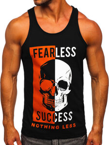 Men's Printed Boxer Tank Top Black Bolf 14841