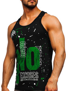 Men's Printed Boxer Tank Top Black Bolf 14852