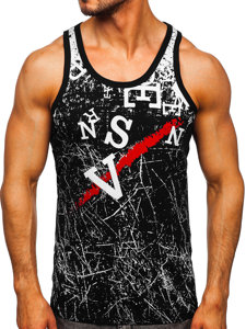 Men's Printed Boxer Tank Top Black Bolf 14853