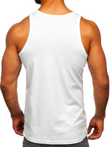 Men's Printed Boxer Tank Top White Bolf 143030