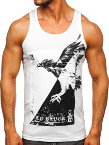 Men's Printed Boxer Tank Top White Bolf 14829