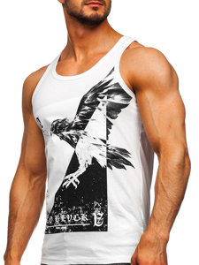 Men's Printed Boxer Tank Top White Bolf 14829