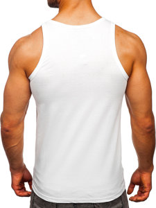 Men's Printed Boxer Tank Top White Bolf 14829