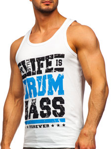 Men's Printed Boxer Tank Top White Bolf 14832