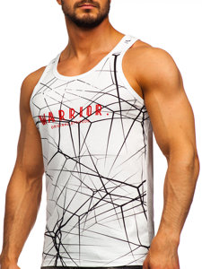 Men's Printed Boxer Tank Top White Bolf 14845