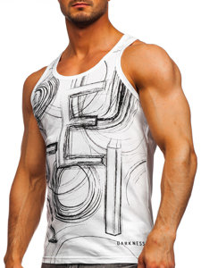 Men's Printed Boxer Tank Top White Bolf 14846