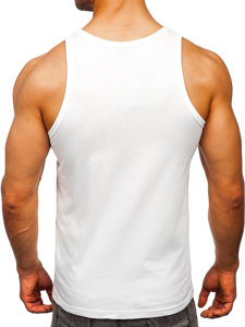 Men's Printed Boxer Tank Top White Bolf 14854