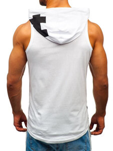 Men's Printed Hooded Tank Top White Bolf 1285