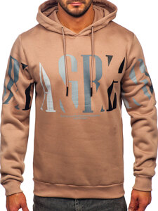 Men's Printed Hoodie Beige Bolf LJ0571