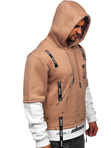 Men's Printed Hoodie Beige Bolf LJ0586A