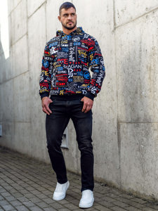 Men's Printed Hoodie Black Bolf 141000