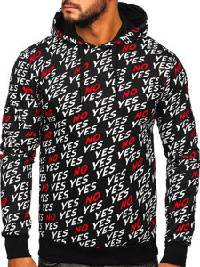 Men's Printed Hoodie Black Bolf 141013