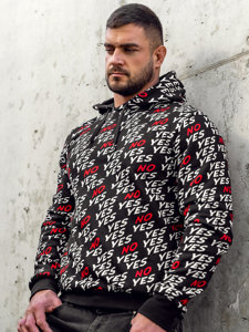 Men's Printed Hoodie Black Bolf 141013