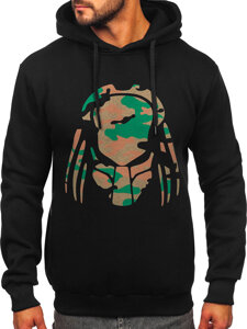 Men's Printed Hoodie Black Bolf 147048