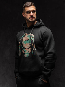 Men's Printed Hoodie Black Bolf 147048A