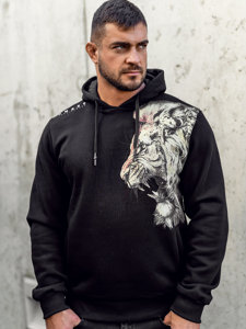 Men's Printed Hoodie Black Bolf 6136