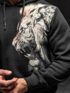 Men's Printed Hoodie Black Bolf 6136