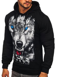 Men's Printed Hoodie Black Bolf 6138