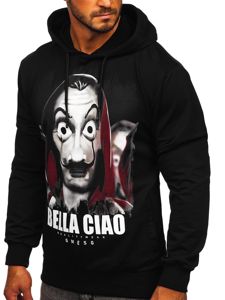 Men's Printed Hoodie Black Bolf 6140