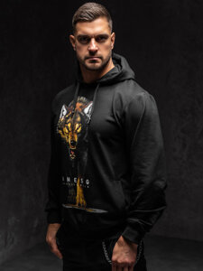 Men's Printed Hoodie Black Bolf 6141