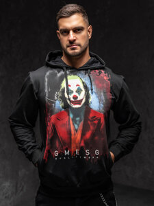 Men's Printed Hoodie Black Bolf 6161A1