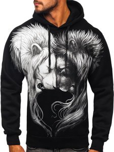 Men's Printed Hoodie Black Bolf 6198