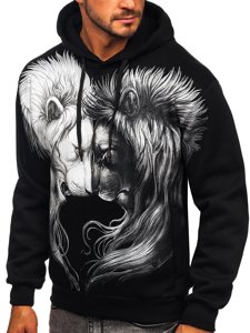 Men's Printed Hoodie Black Bolf 6198