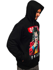 Men's Printed Hoodie Black Bolf 6384