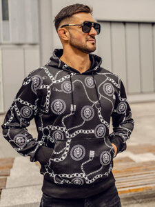 Men's Printed Hoodie Black Bolf HM336