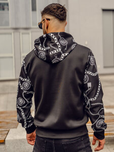 Men's Printed Hoodie Black Bolf HM336