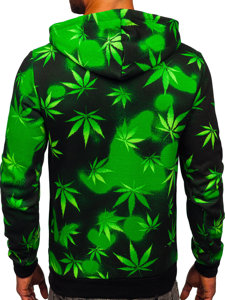 Men's Printed Hoodie Black-Green Bolf 141006