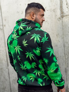 Men's Printed Hoodie Black-Green Bolf 141006