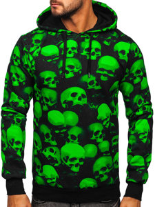 Men's Printed Hoodie Black-Green Bolf 141009