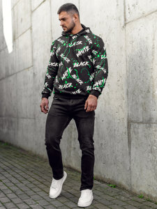 Men's Printed Hoodie Black-Green Bolf 141033