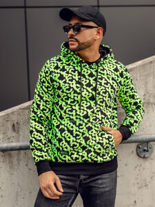 Men's Printed Hoodie Black-Green Bolf HW2320