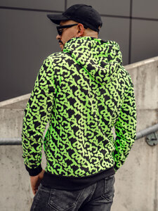 Men's Printed Hoodie Black-Green Bolf HW2320